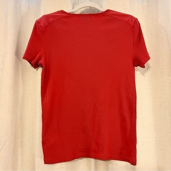 LAUREN Ralph Lauren Ribbed Cotton Blouse in Red - Picture 2 of 5
